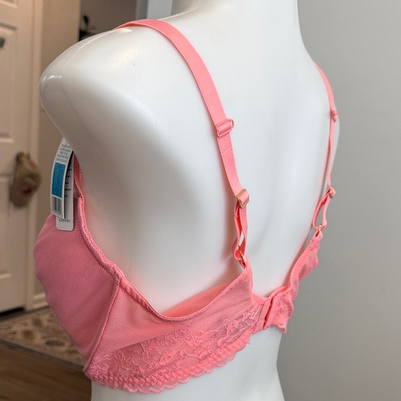 Natori 36DDD Cherry Blossom Peach Rose Pink Lace Plunge Bra - Picture 5 of 9